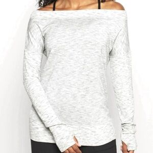 Athleta Studio Barre Sweatshirt in Fog Heather Grey